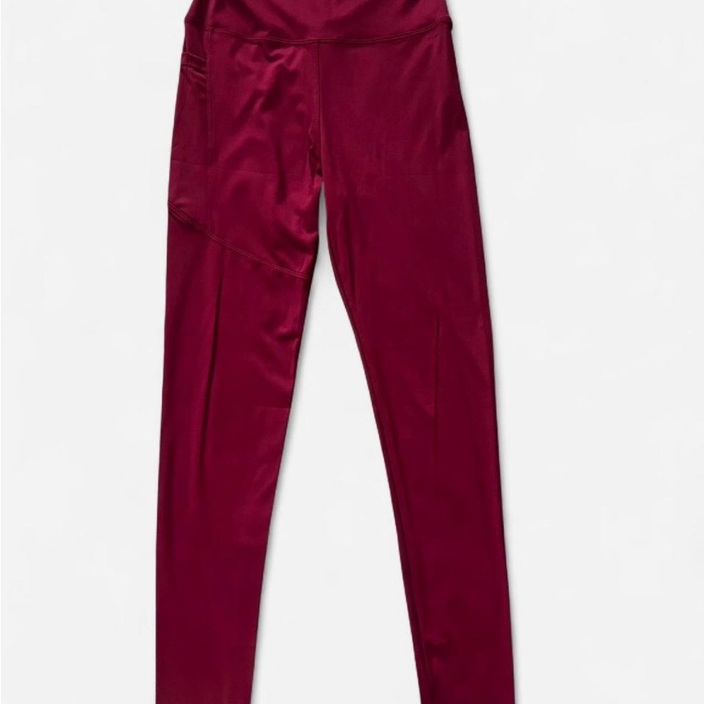 Burgundy High-Waisted Leggings
